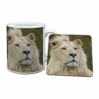 White Lion Mug and Coaster Set