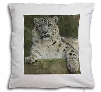 Beautiful Snow Leopard Soft White Velvet Feel Scatter Cushion