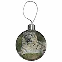 Beautiful Snow Leopard Christmas Bauble