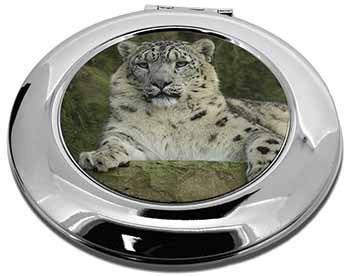 Beautiful Snow Leopard Make-Up Round Compact Mirror