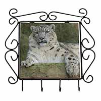 Beautiful Snow Leopard Wrought Iron Key Holder Hooks