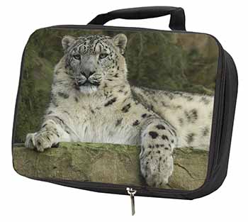 Beautiful Snow Leopard Black Insulated School Lunch Box/Picnic Bag
