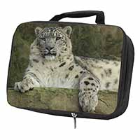 Beautiful Snow Leopard Black Insulated School Lunch Box/Picnic Bag