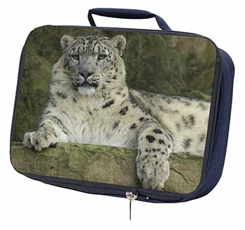 Beautiful Snow Leopard Navy Insulated School Lunch Box/Picnic Bag