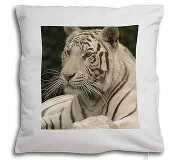 White Tiger Soft White Velvet Feel Scatter Cushion