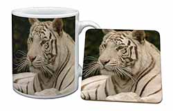 White Tiger Mug and Coaster Set