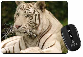 White Tiger Computer Mouse Mat