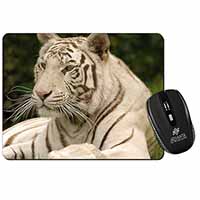 White Tiger Computer Mouse Mat
