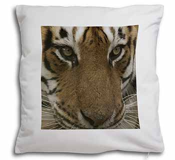 Face of a Bengal Tiger Soft White Velvet Feel Scatter Cushion