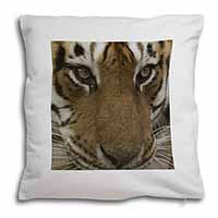 Face of a Bengal Tiger Soft White Velvet Feel Scatter Cushion
