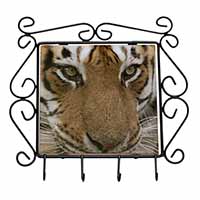 Face of a Bengal Tiger Wrought Iron Key Holder Hooks