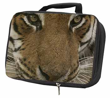 Face of a Bengal Tiger Black Insulated School Lunch Box/Picnic Bag