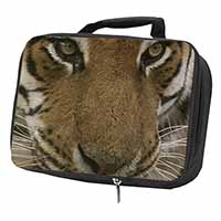 Face of a Bengal Tiger Black Insulated School Lunch Box/Picnic Bag
