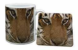 Face of a Bengal Tiger Mug and Coaster Set