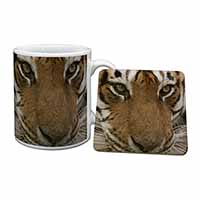 Face of a Bengal Tiger Mug and Coaster Set