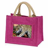 Jaguar Little Girls Small Pink Jute Shopping Bag