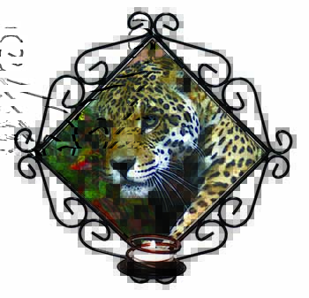 Jaguar Wrought Iron Wall Art Candle Holder