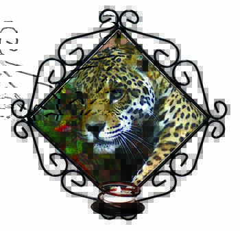 Jaguar Wrought Iron Wall Art Candle Holder