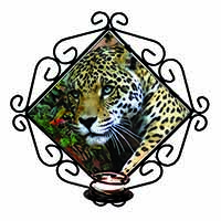 Jaguar Wrought Iron Wall Art Candle Holder