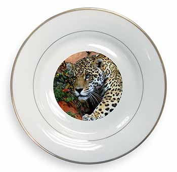 Jaguar Gold Rim Plate Printed Full Colour in Gift Box