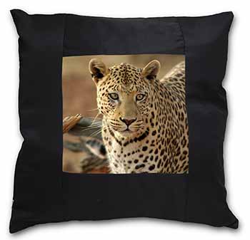 Leopard Black Satin Feel Scatter Cushion