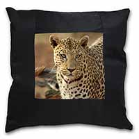 Leopard Black Satin Feel Scatter Cushion