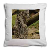 Gorgeous Snow Leopard Soft White Velvet Feel Scatter Cushion