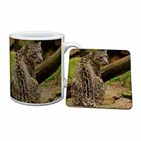Gorgeous Snow Leopard Mug and Coaster Set