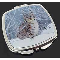 Wild Lynx in Snow Make-Up Compact Mirror
