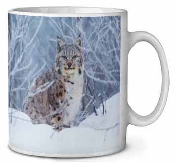 Wild Lynx in Snow Ceramic 10oz Coffee Mug/Tea Cup