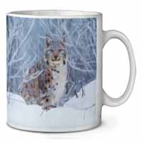 Wild Lynx in Snow Ceramic 10oz Coffee Mug/Tea Cup
