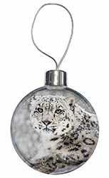 Snow Fall Leopard Christmas Bauble