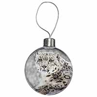 Snow Fall Leopard Christmas Bauble