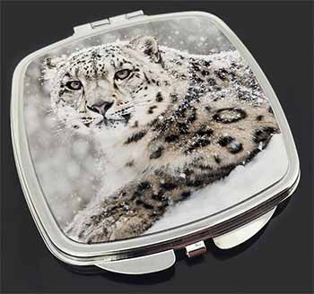 Snow Fall Leopard Make-Up Compact Mirror