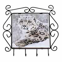 Snow Fall Leopard Wrought Iron Key Holder Hooks