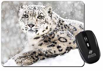 Snow Fall Leopard Computer Mouse Mat