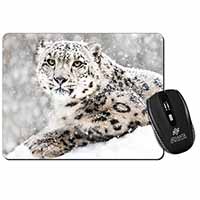 Snow Fall Leopard Computer Mouse Mat