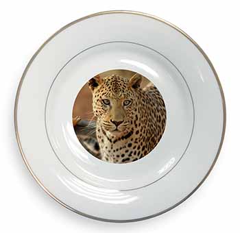 Leopard Gold Rim Plate Printed Full Colour in Gift Box