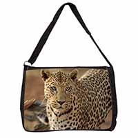 Leopard Large Black Laptop Shoulder Bag School/College