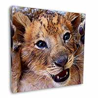 Cute Lion Cub Square Canvas 12"x12" Wall Art Picture Print