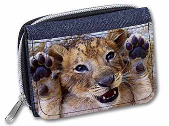 Cute Lion Cub Unisex Denim Purse Wallet