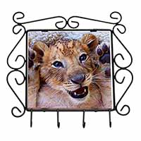 Cute Lion Cub Wrought Iron Key Holder Hooks