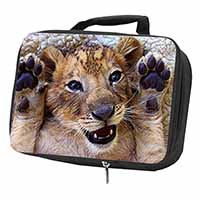 Cute Lion Cub Black Insulated School Lunch Box/Picnic Bag