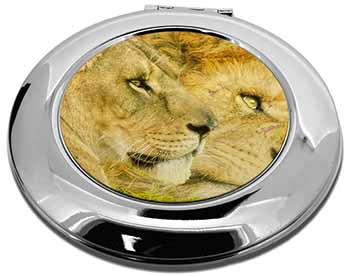 Lions in Love Make-Up Round Compact Mirror