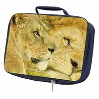 Lions in Love Navy Insulated School Lunch Box/Picnic Bag
