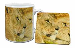 Lions in Love Mug and Coaster Set