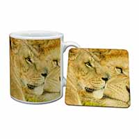 Lions in Love Mug and Coaster Set