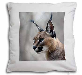 Lynx Caracal Soft White Velvet Feel Scatter Cushion