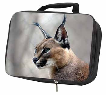 Lynx Caracal Black Insulated School Lunch Box/Picnic Bag