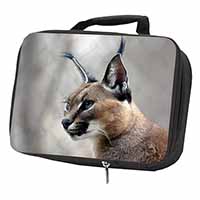 Lynx Caracal Black Insulated School Lunch Box/Picnic Bag